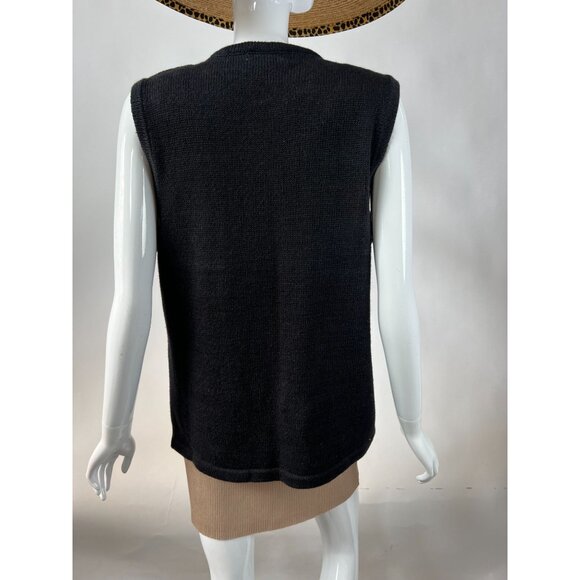 Kim Rogers Womens Festive Cardinal Embroidered Sweater Vest Black Size L - Picture 3 of 16